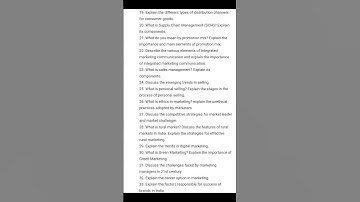 TYBCom Sem 5 Commerce V - Marketing Question Bank for Nov 2022Exam || Most IMP Questions #tybcomsem5