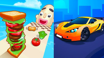 Race Master 3D VS Sandwich Runner 💗💜💙Walkthrough Max Gameplay XB5547