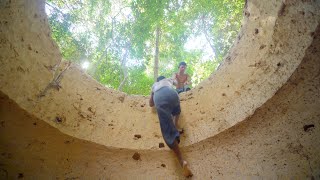 Building The Most Deep Hole Underground Swimming Pool Next to My 18m Tree House in Deep Jungle