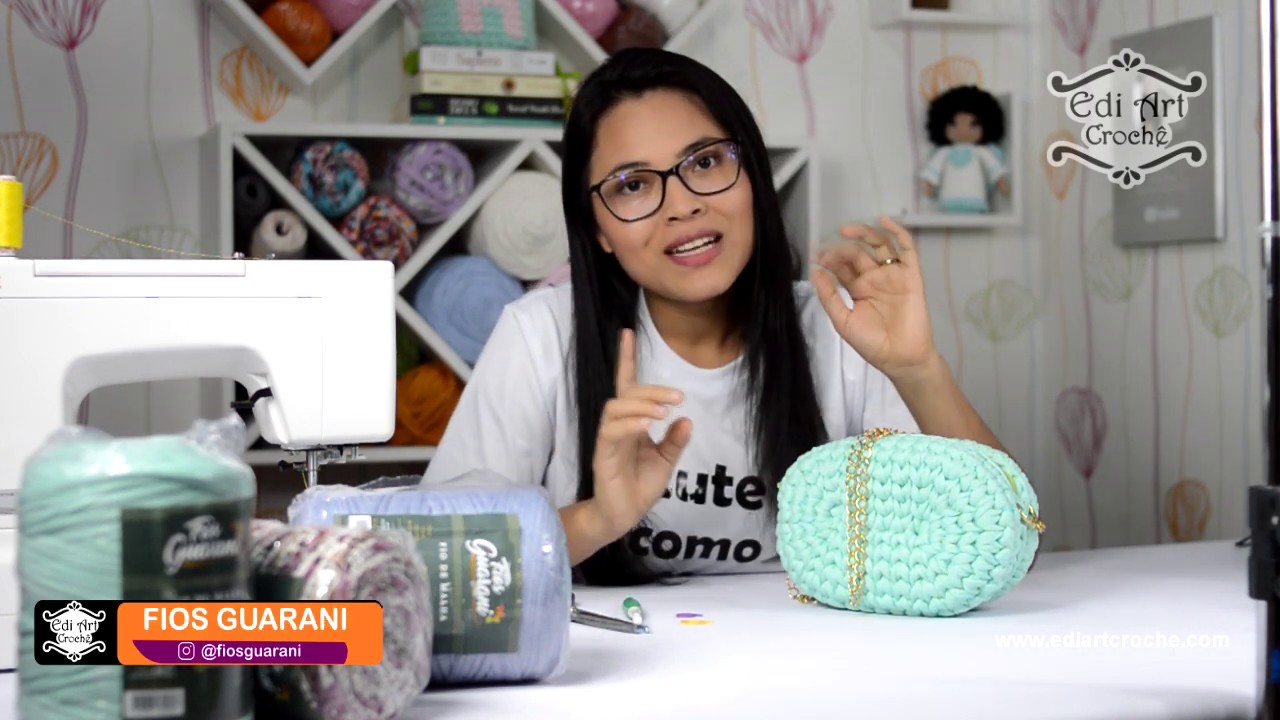Bolsa em crochê com fio de malha - Bolsa oval Babalu - Pochete - Bag crochet| Edi Art Crochê