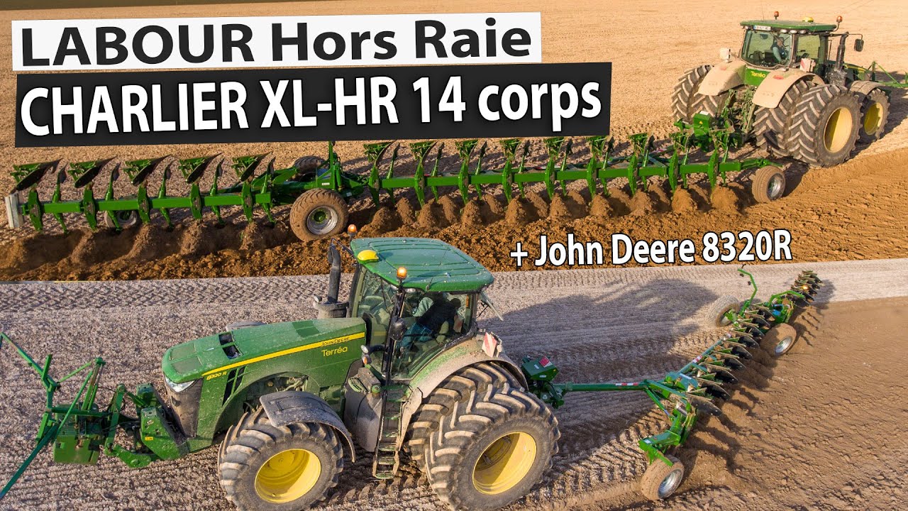 Mise en route de la 1ère charrue CHARLIER hors raie de 14 corps