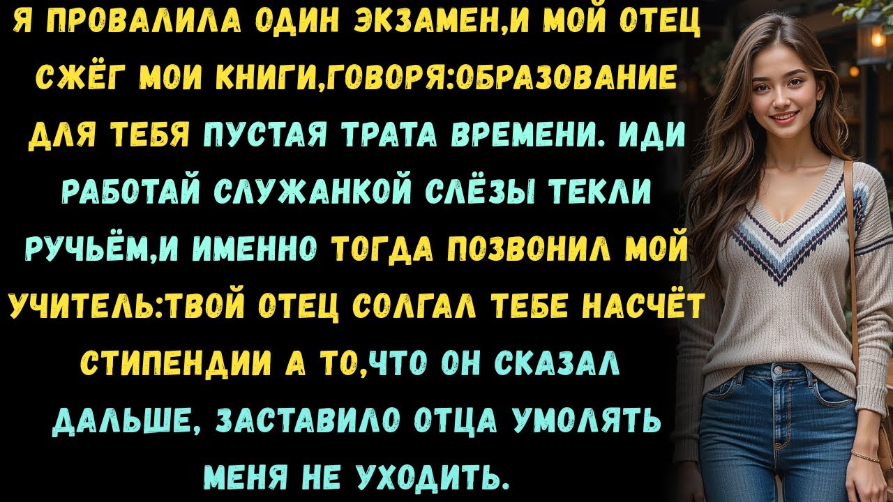 Я завалила один экзамен.Мой отец сказал:Учёба пустая трата времени для тебя,иди работай уборщицей А.