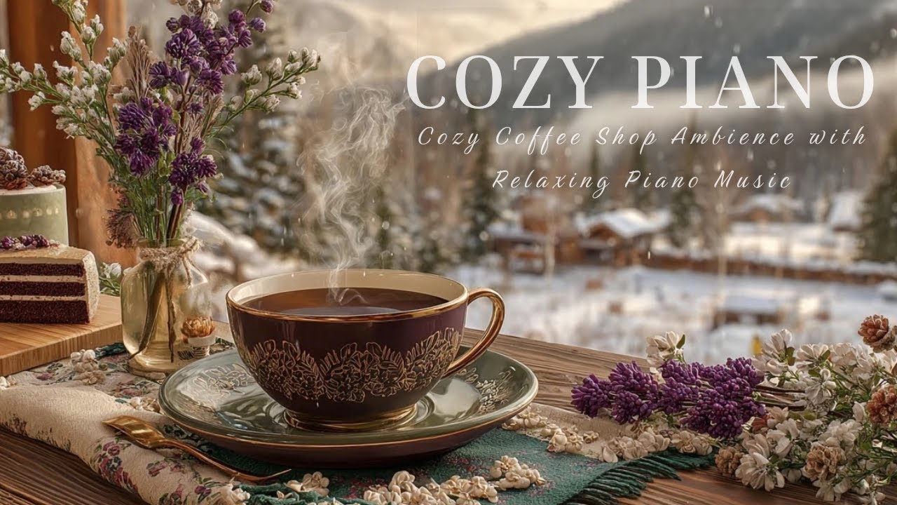 Smooth Winter Piano Music to Study, Work ⛄ Cozy Coffee Shop Ambience ...