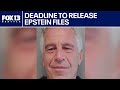 DOJ deadline to release Epstein files under new transparency law looming | FOX 13 Seattle