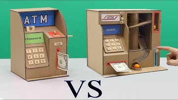 ATM no DC Motor Vs ATM DC Motor - DIY Cardboard ATM