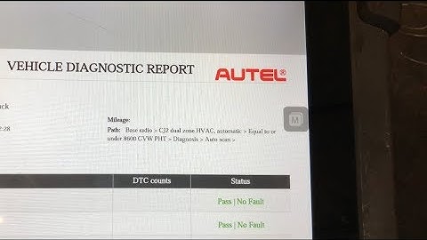 pre-scan DTC report on an Autel scanner.