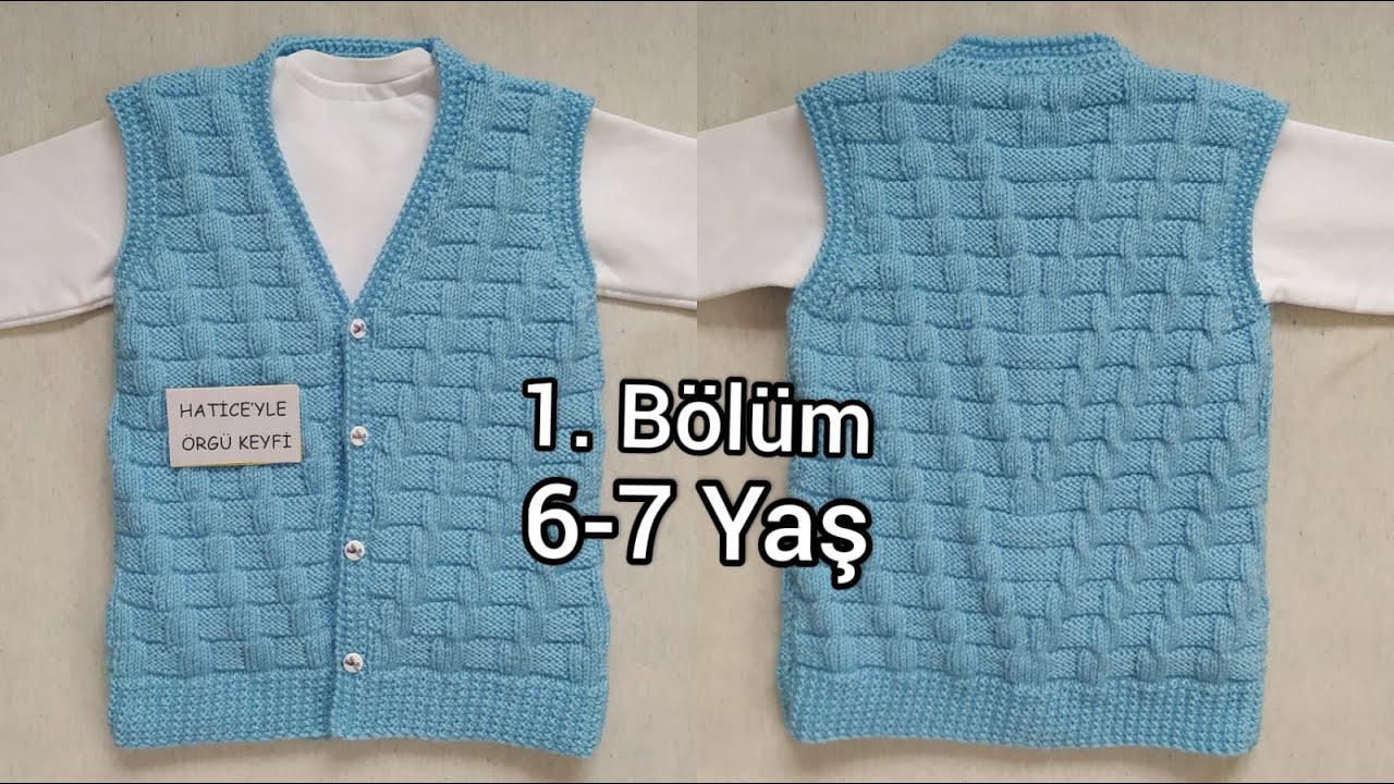 Sencer Çocuk Yeleği Yapımı. 6. 7 Yaş. Sahte Burgu Modelinde Şık Kolay Kullanışlı Bebek Kazak Tarifi
