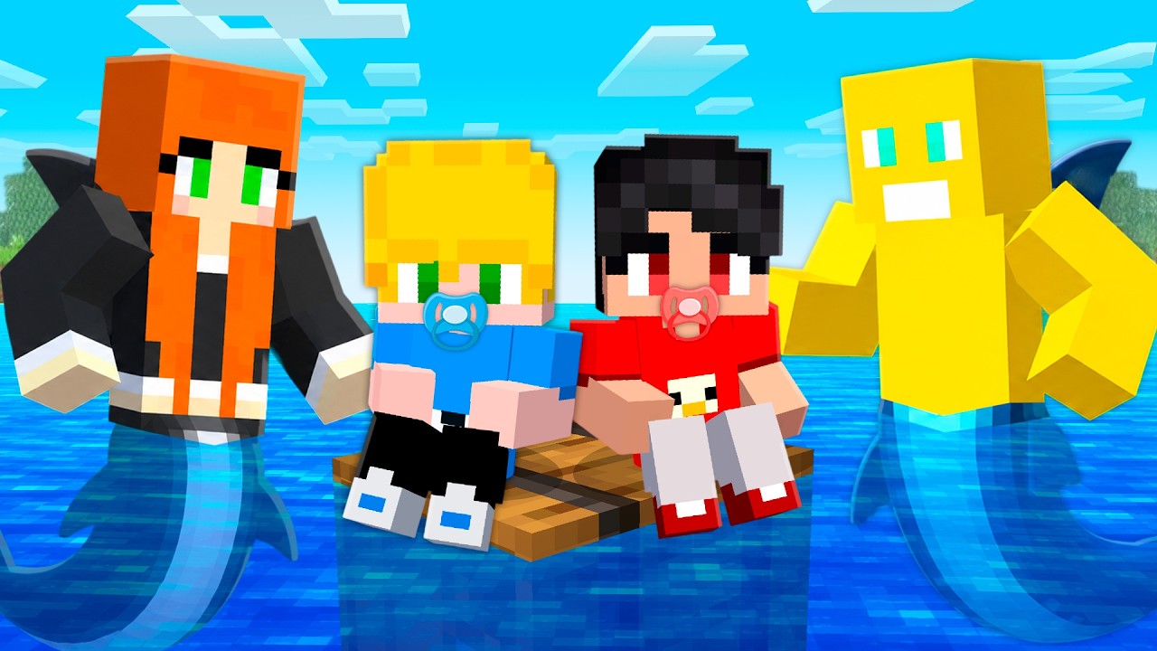 ADOTADO pela FAMILIA de PEIXES no Minecraft