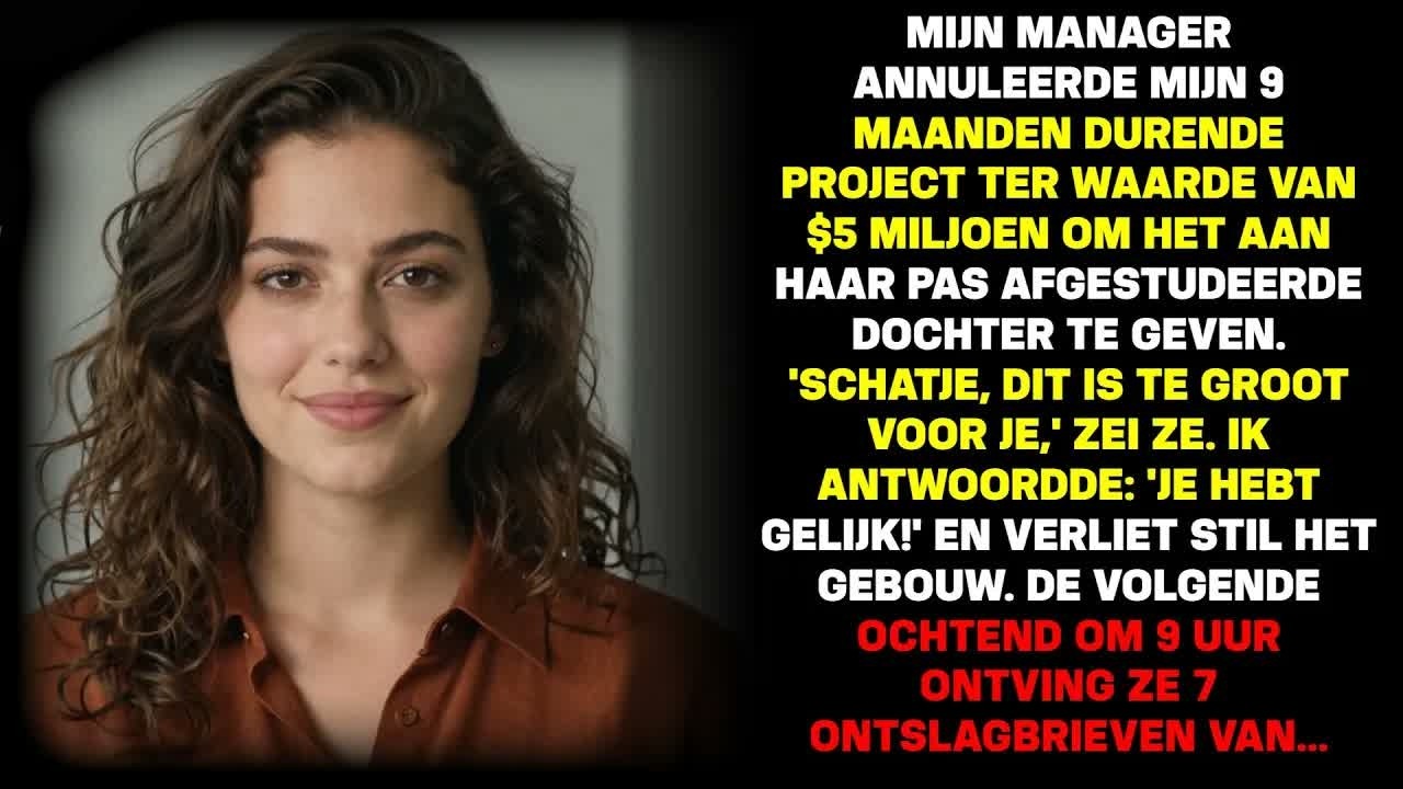 “Schatje, dit is te groot voor jou,” zei Margot terwijl ze mijn projectmap naar zich toe schoof. Negen maanden werk, overhandigd aan haar dochter die net haar MBA had gehaald. “Harvard opent...