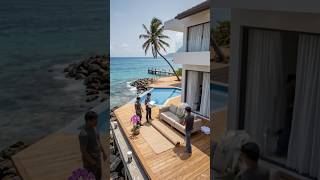 From abandoned island ruins to ultra luxur paradise#youtubeshorts#TimelapseTransformation#ViralBuild