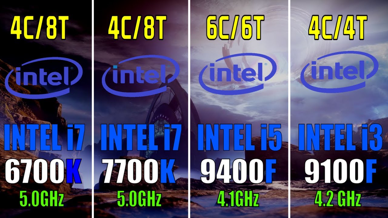CORE i7 6700K vs CORE i7 7700K vs CORE i5 9400F vs CORE i3 9100F PC GAMES TEST | - YouTube
