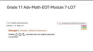 Math-Grade 11 EOT- LO7-Simplify Rational Expressions.