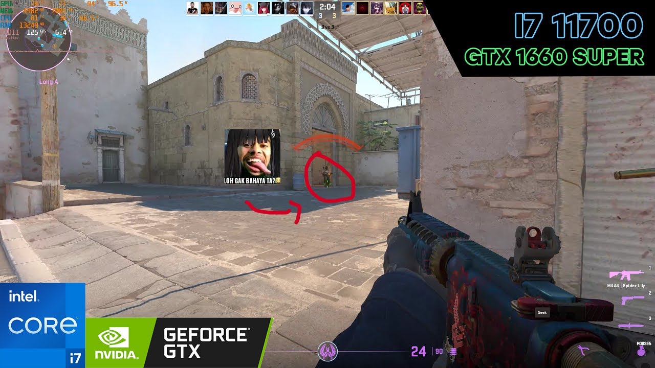 Counter strike 2 Benchmark I7 11700 GTX 1660 Super | Casual Mode