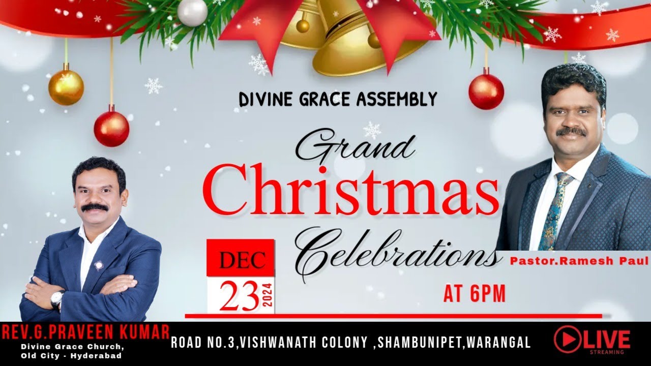 Pastor Ramesh 🔴 CHRISTMAS CELEBRATIONS 2024 || Pastor Ramesh Paul || Divine Grace ...