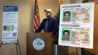 Doug nicks with the arizona department of transportation was in yuma
on thursday to promote voluntary travel id, driver license or
identification tha...