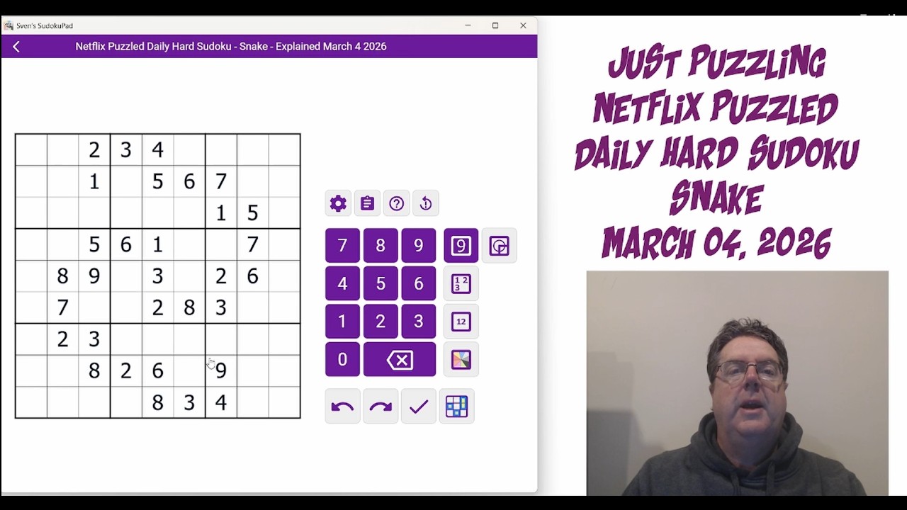 Netflix Puzzled Daily Hard Sudoku March 04 2026 | Snake