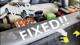 2013 Model S won't respond. Completely dead. Won't open. How I fixed it. (Jumpstart and fuse fix)