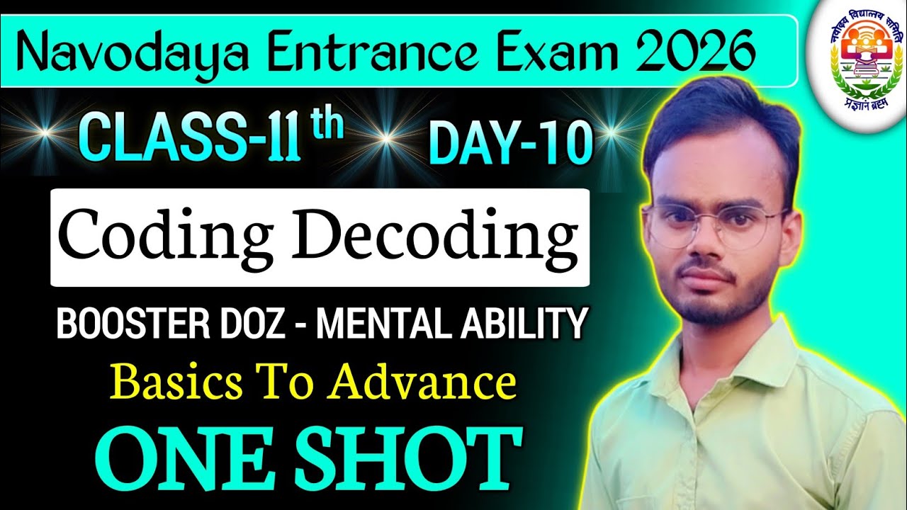 Booster Doz-10, Coding Decoding Navodaya class 11 mental ability 2026, jnv class 11th / Ramakant Sir