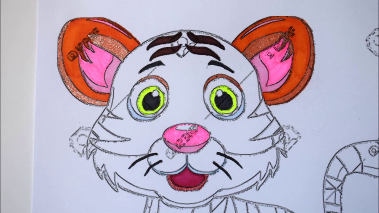 Coloring Pages Tiger Animal Drawing Pages To Color For Kids Learn Colors Ginger Funny Surprise 3 Youtube