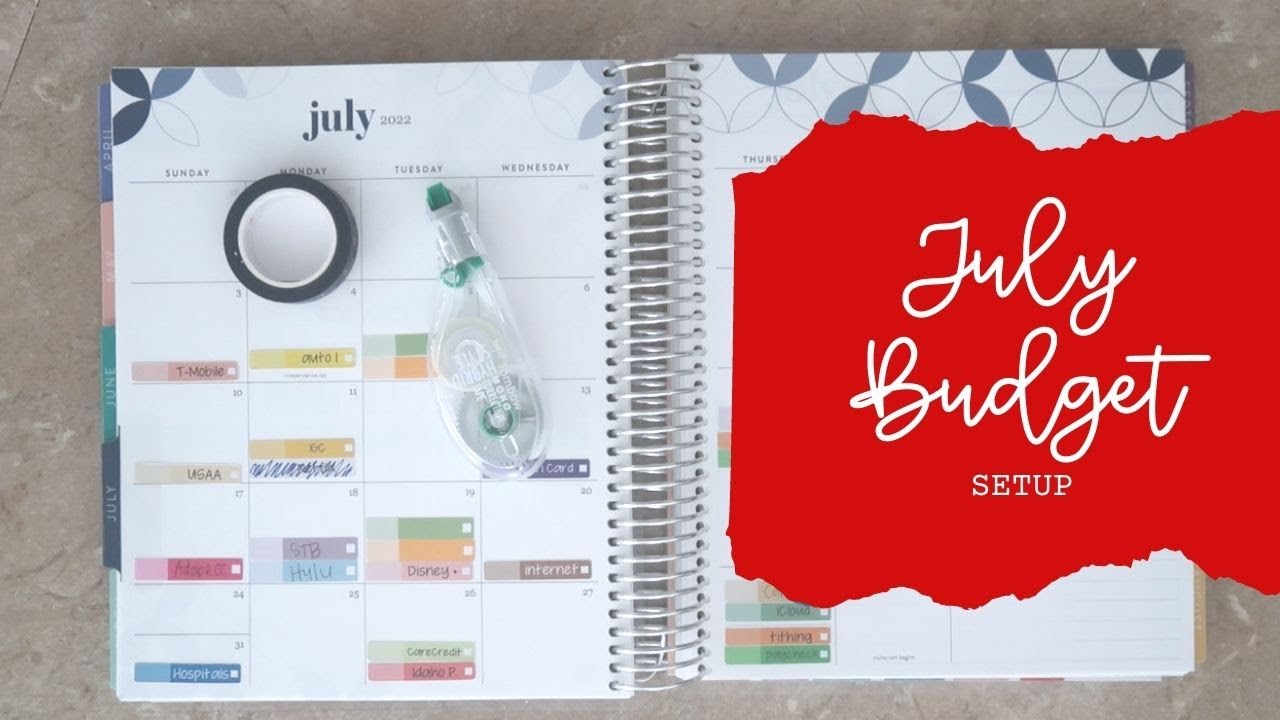 July Budget Setup (Chatty) | Beginner Budget | Erin Condren Life ...