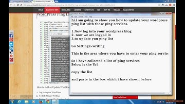 WordPress Ping List 2014 to notify 200+ Services