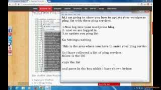 WordPress Ping List 2014 to notify 200+ Services