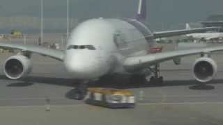 Thai Airways A380 Timelapse Hong Kong Chep Lap Kok Airport Gate