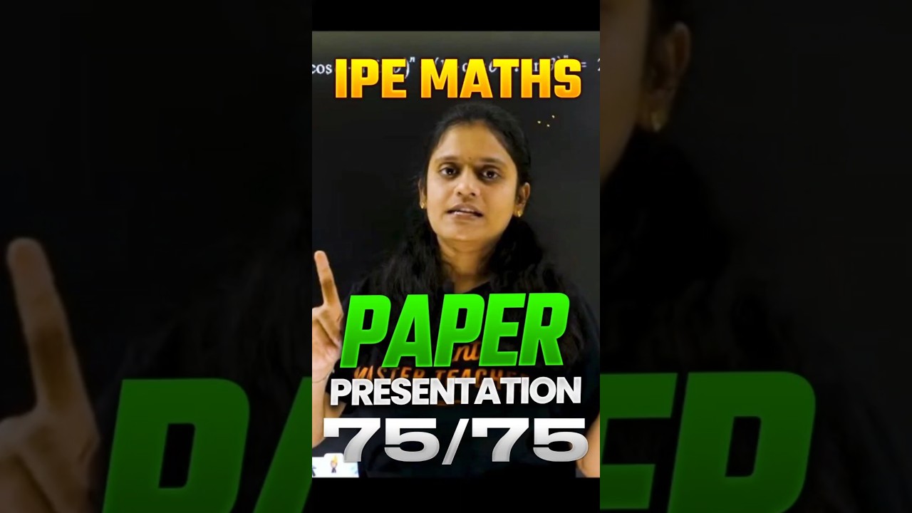 IPE Maths Exam - Presentation Rules for 75/75 