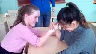 Women's arm wrestling comebacks and impossible odds compilation Part 16