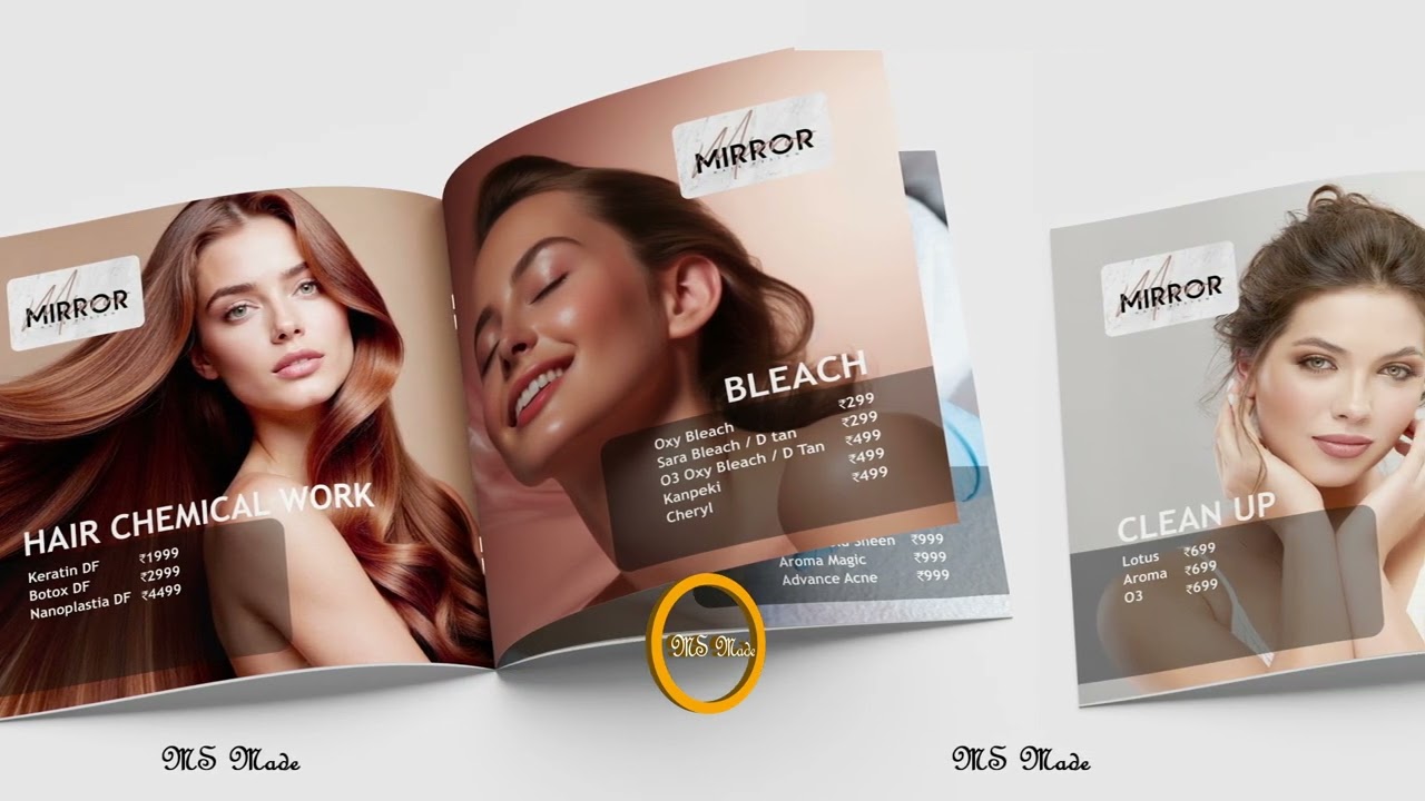 Salon Menu Design & Printing | Professional Beauty Salon Price List Design | MS Made