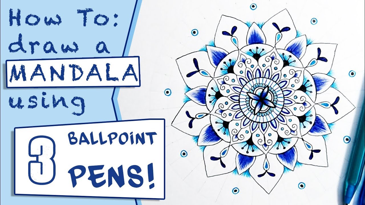 HowTo: Draw a mandala using just three BALLPOINT pens!