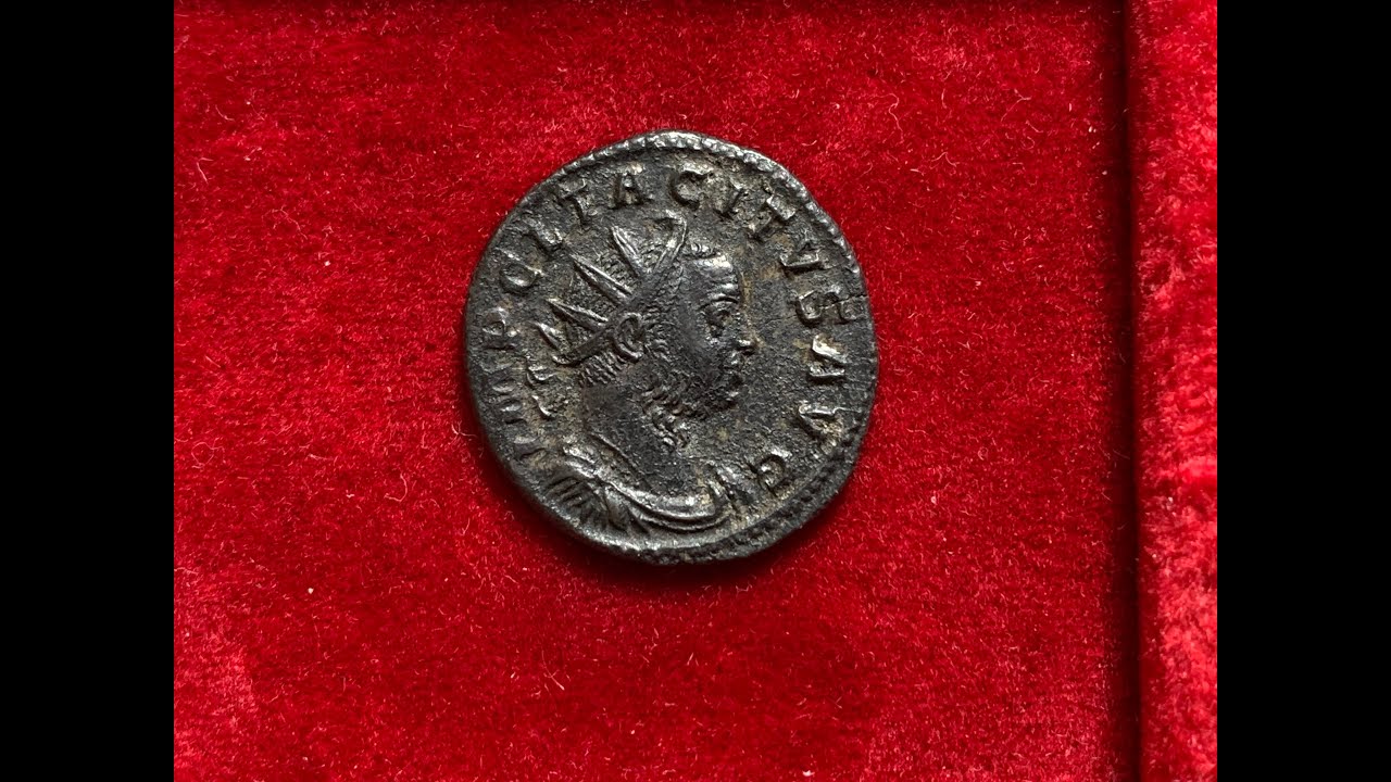 Ancient Roman billon Antoninianus coin of emperor Tacitus