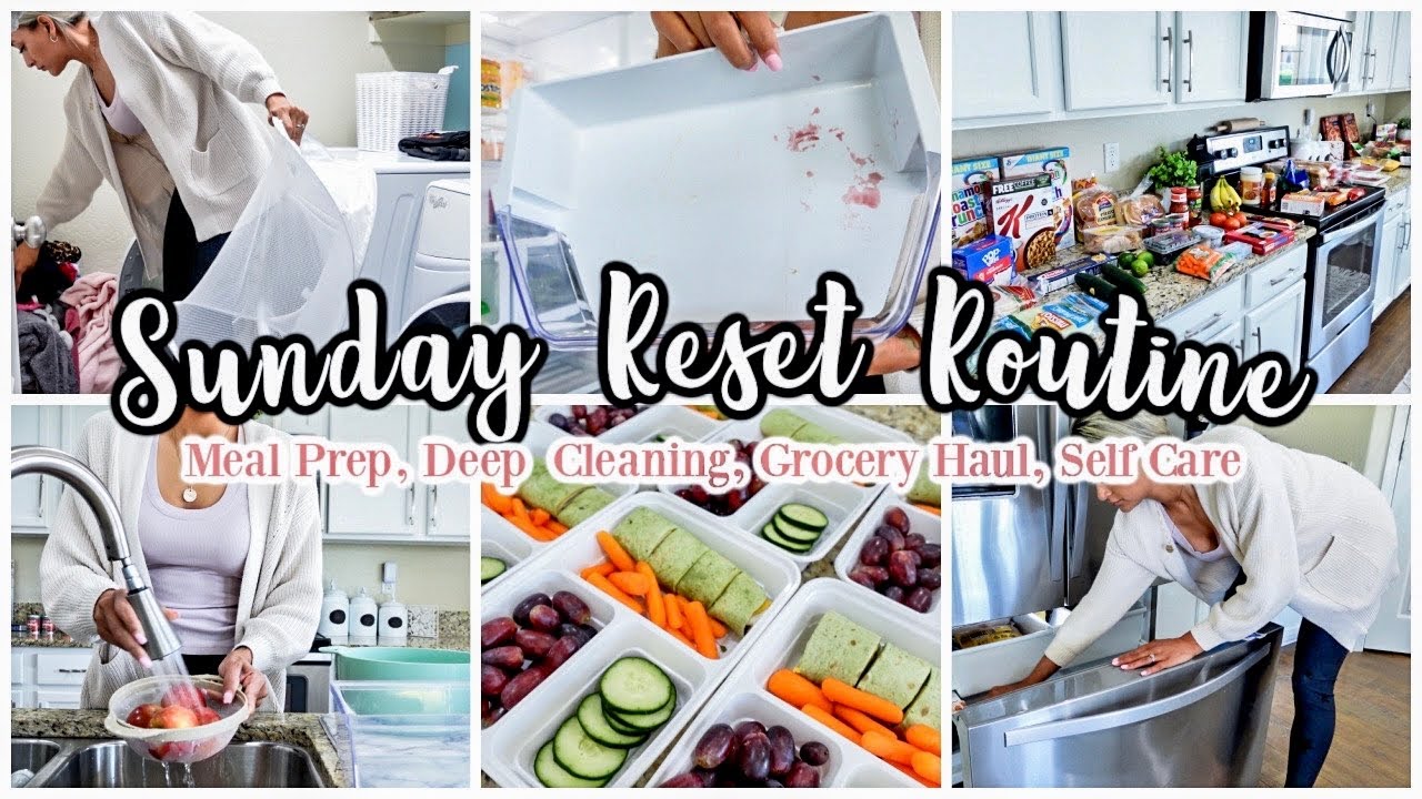 *NEW* SUNDAY RESET ROUTINE | CLEANING, MEAL PREP, GROCERY HAUL, SELF ...