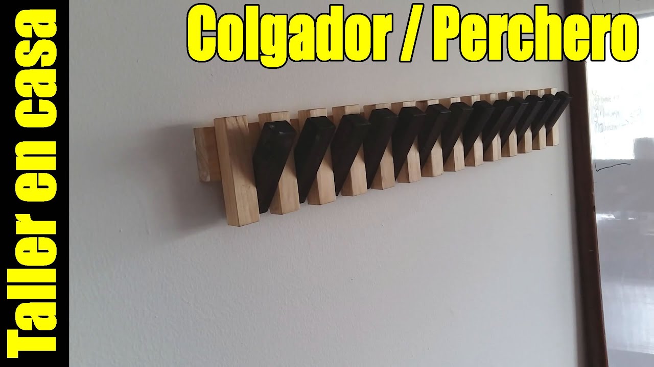 perchero de pared madera para colgar ropa bolsos colgador