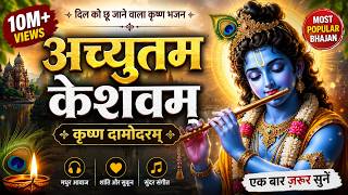 Achyutam Keshavam 🙏 Most Beautiful Krishna Bhajan | Relaxing Devotional Music