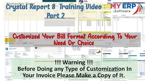 Design Attractive Invoice/ Reports Format According To your Need in Crystal Report 8 My Bill Format.