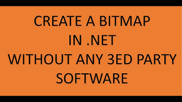 create pure bitmap c# or vb net