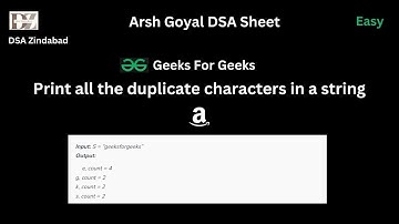 Print all the duplicate characters in a string || Arsh Goyal DSA Sheet Q29 || Strings || GFG