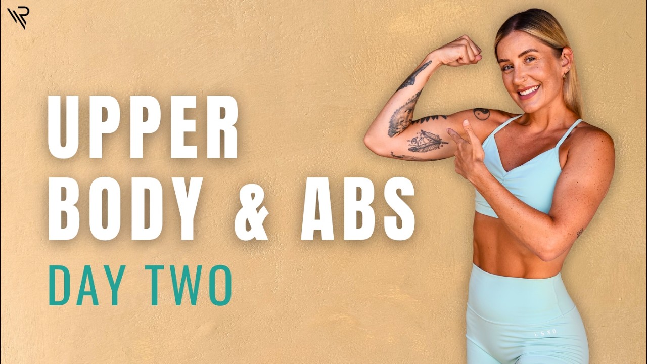 Day 2 - 30 Min Upper Body & Abs Workout (No Repeats) - YouTube
