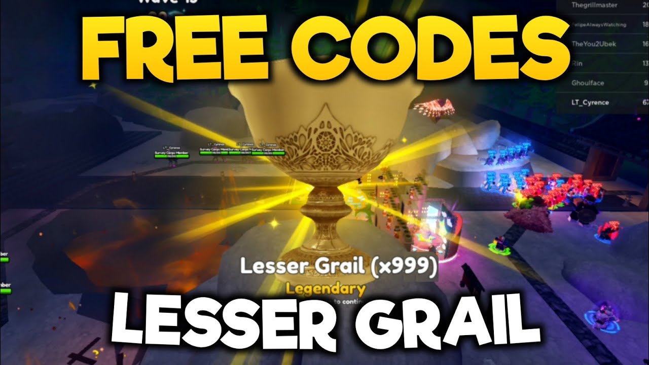 FREE LESSER GRAIL x999 CODES IN ANIME ADVENTURES 