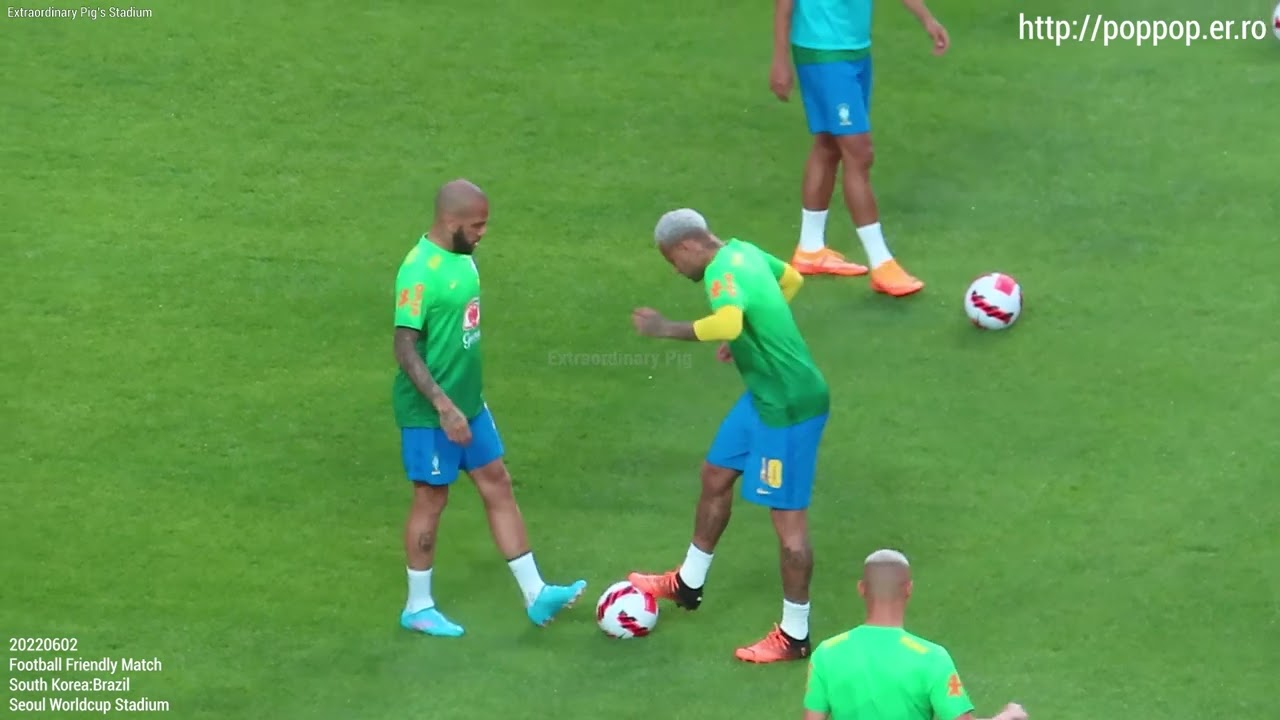 Pre-match Warm-up Neymar.Jr keepie-uppies,Dribbles,Stretching 20220602 South Korea vs Brazil