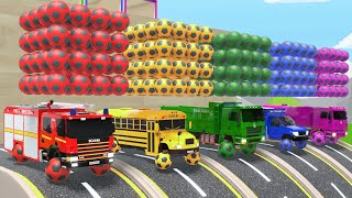 Baby Shark Lied Feuerwehrauto, Schulbus Muldenkipper Farb Challenge Kinder Und Babyreime