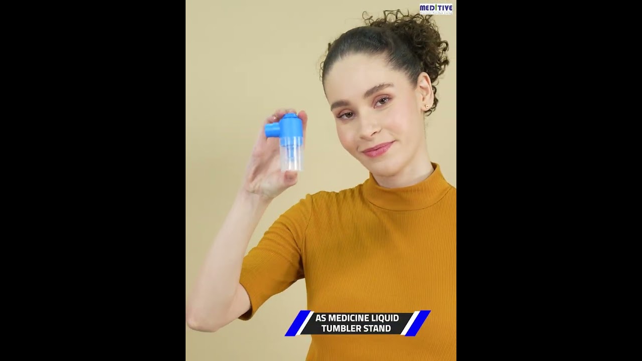 MEDITIVE Respiratory Piston Compressor Nebulizer Inhaler with Handle and All Accessories Included