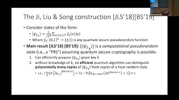 Quantum Pseudoentanglement - Bill Fefferman