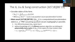 Quantum Pseudoentanglement - Bill Fefferman