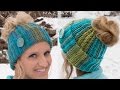 DIY Tutorial - Crochet Messy Bun Hat Beanie - Ribbed Bun Pony Tail Updo Hat Gorro with Hole on Top