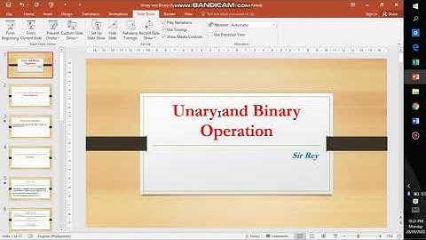 Unary and Binary Operation