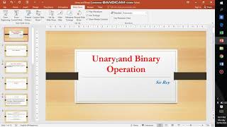 Unary and Binary Operation