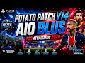 POTATO PATCH V14 AIO BLUS MOSTRANDO UNIFORMES - ESTÁDIOS - MENU E BOLAS