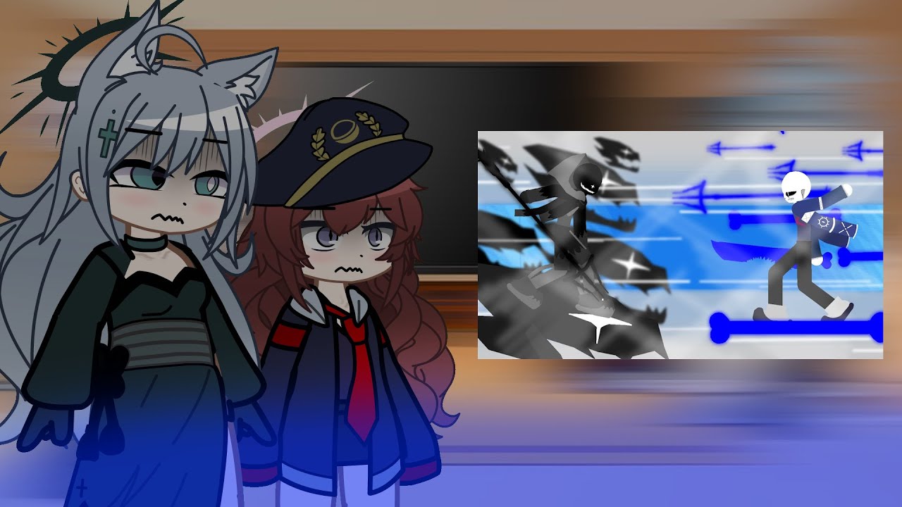 Blue archive react to Godverse sans VS Dust 6x sans || by Zero random animator || My Au